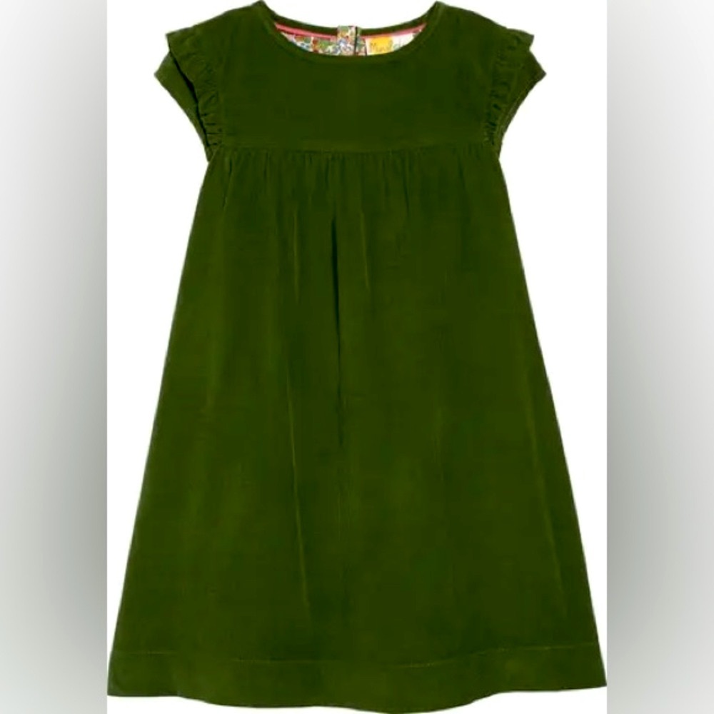 MINI BODEN Easy Every Day Corduroy Dress Green 5 6 floral